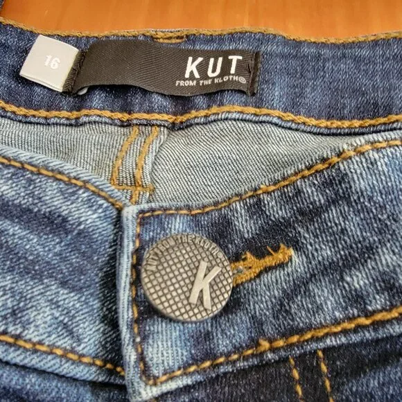 KUT From the Kloth High Rise Toothpick Skinny Blue Jeans - 16 - Picture 12 of 15